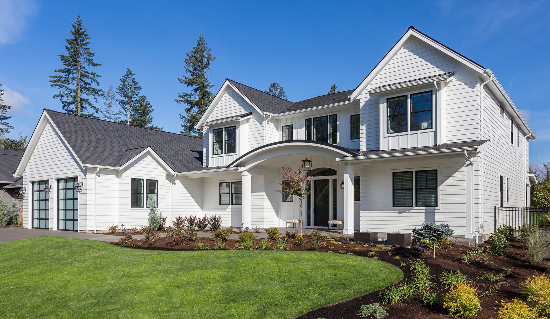 Beautiful white custom home with Savannah Smooth